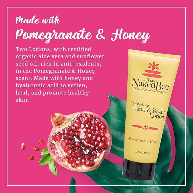 The Naked Bee Pomegranate & Honey Hand and Body Lotion, 6.7oz - 2 Pack