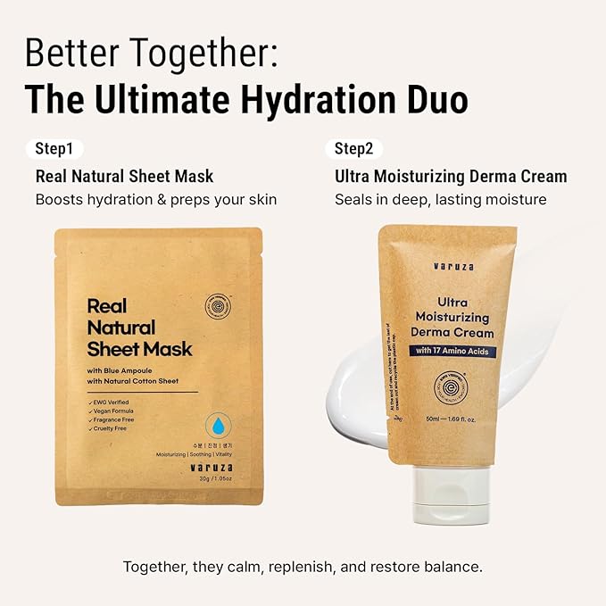 Ultra Moisturizing Derma Face Cream - Deep Hydrating Facial Moisturizer - EWG, Vegan Certified Oil Free Korean Skin Care 1.69 fl oz
