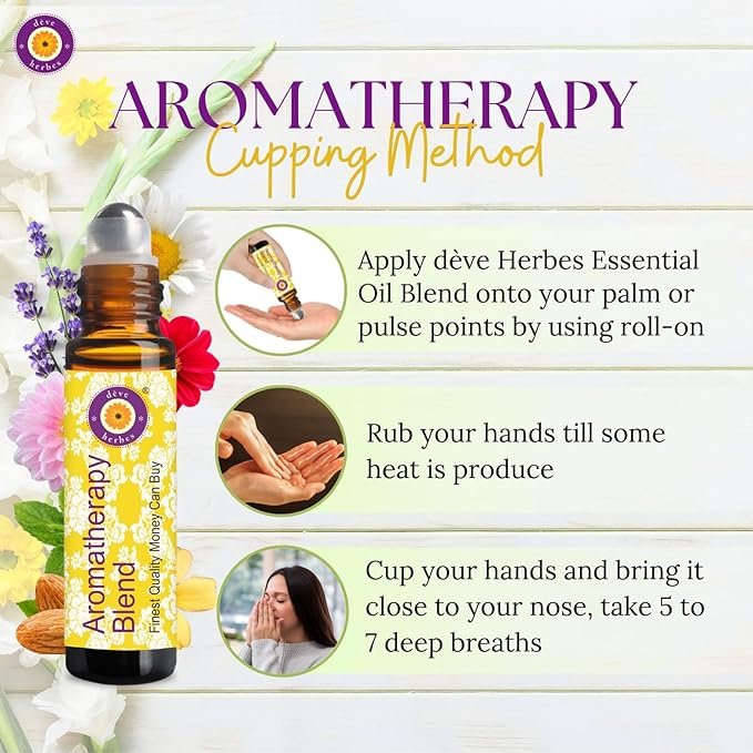 dève herbes Asthma Relief Breathe Easy Suitable for Asthmatic People with High Blood Pressure. Aromatherapy Essential Oil Blend of Cajeput, Holy Basil (Tulsi), Spearmint & Almond Oil 10ml(0.33oz)