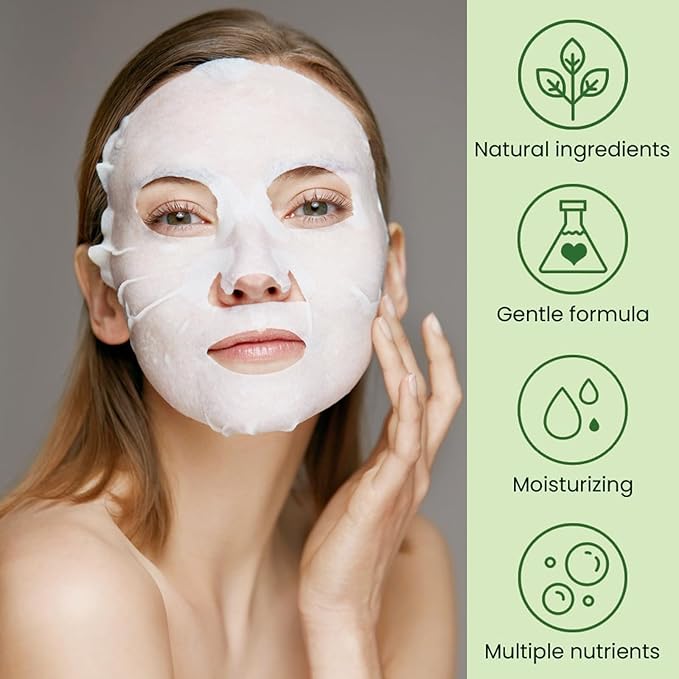 Facial Masks Skincare for Women,Moisturize Face Mask Sheet for Girl,Hydrating Face Mask for All Skin Types,Dry Skin & Sensitive Skin (10-Packs)