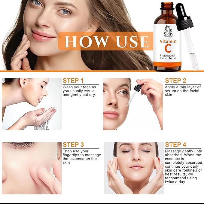 Vitamin C Serum for Face with Hyaluronic Acid & Vit E - Brightening Vitamin C Face Serum for Dark Spots & Anti Aging Facial Care - Natural Facial Serums for All Skin Types - 1 fl. oz