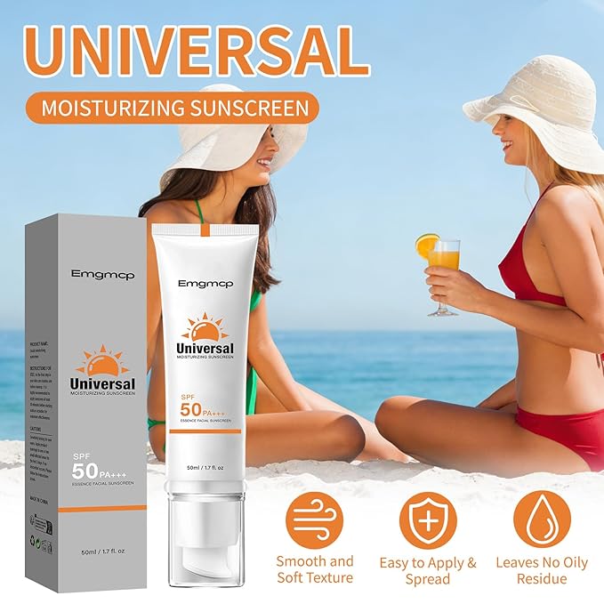 Tinted Sunscreen for Face SPF 50 Broad Spectrum, Hydrating Oil-Free Sheer Tint, No White Cast & Sweat Resistant, Tinted Moisturizer for Natural Glow, Non-Sticky Daily Sun Cream (1pc)