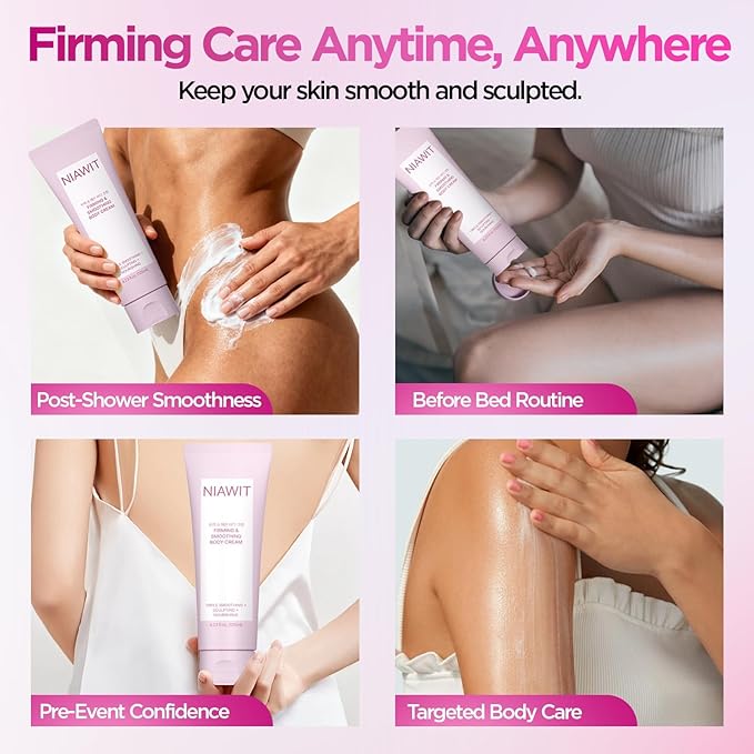 Firming Smoothing Body Cream – Visible Lifting & Tightening for Belly, Thighs, Butt | Helps Reduce Cellulite & Sagging Skin, Body Sculpting Moisturizer for Daily Body Care Routine | 4.23 fl.oz