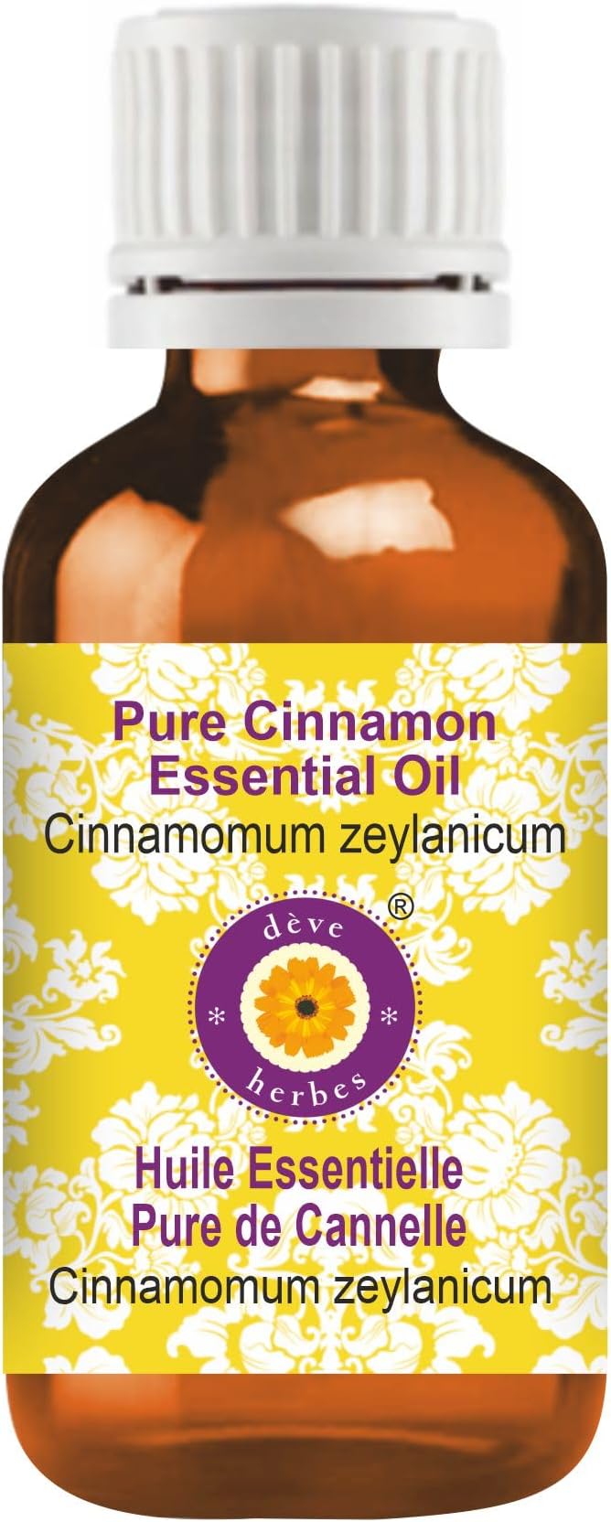 Deve Herbes Pure Cinnamon Essential Oil (Cinnamomum zeylanicum) Steam Distilled 5ml (0.16 oz)