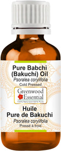 Greenwood Essential Babchi (Bakuchi) Oil (Psoralea corylifolia) | Cold Pressed | Natural | Undiluted | for Diluting Essential Oils | for Skin & Massage | Men & Women | 5ml (0.16 oz)