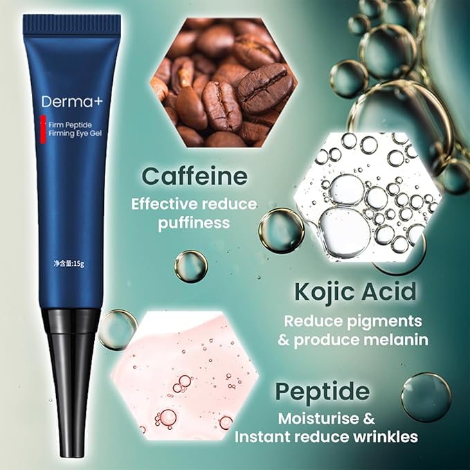 Dobshow DERMA+ Firm Peptide Firming Eye Gel,Open Eyes Awaken Peptide Lifting Eye Gel,Natural Lifts Firming Eye Serum for Remove Eye Bags, Dark Circles & Eye Wrinkles (4 Pack)