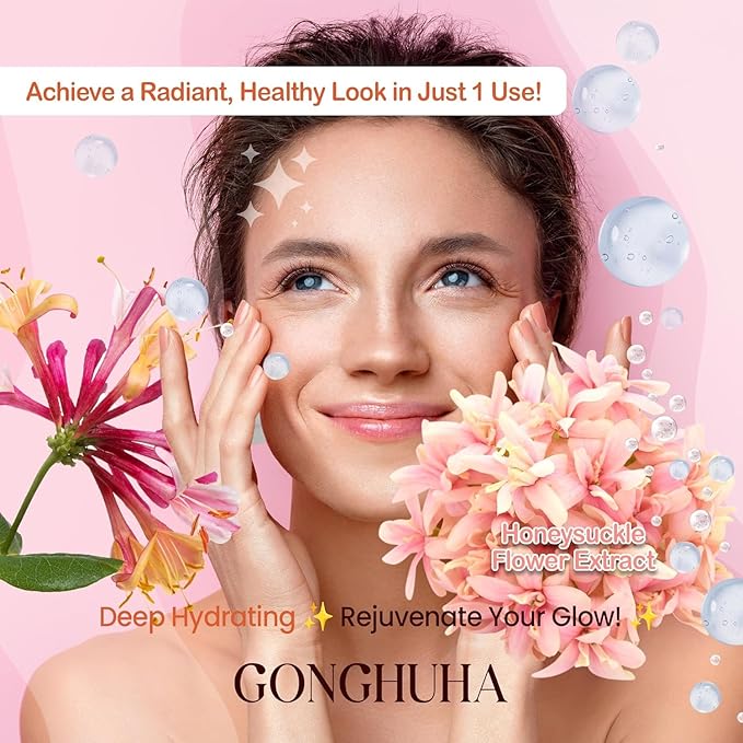 Red Ginseng Bio Cellulose Face Mask - Deep Hydrating Sheet Mask with Honeysuckle & Cica - Soothing Korean Skincare for Glowing Skin - 1 Sheet