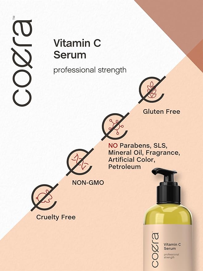 Coera Vitamin C Face Serum | 12% with Ascorbic Acid | 8 fl oz | Hydrating and Moisturizing for Dark Spots | Paraben & SLS Free