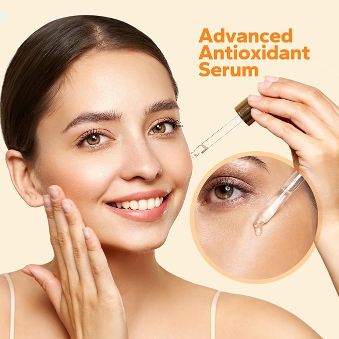 SilkyShark Vitamin C Serum (1 Fl, Oz), Antiaging Facial Essence & Eye Serum with Vitamin C, Hyaluronic Acid, Vitamin E Serums, Radiance Serums, Boosts Skin Collagen