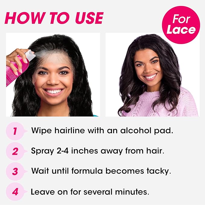 Red by Kiss Hair Glue Spray for Lace Front Wigs, 2oz, Extreme Hold, Water-Resistant, Sweat-Proof, Delicate Removal