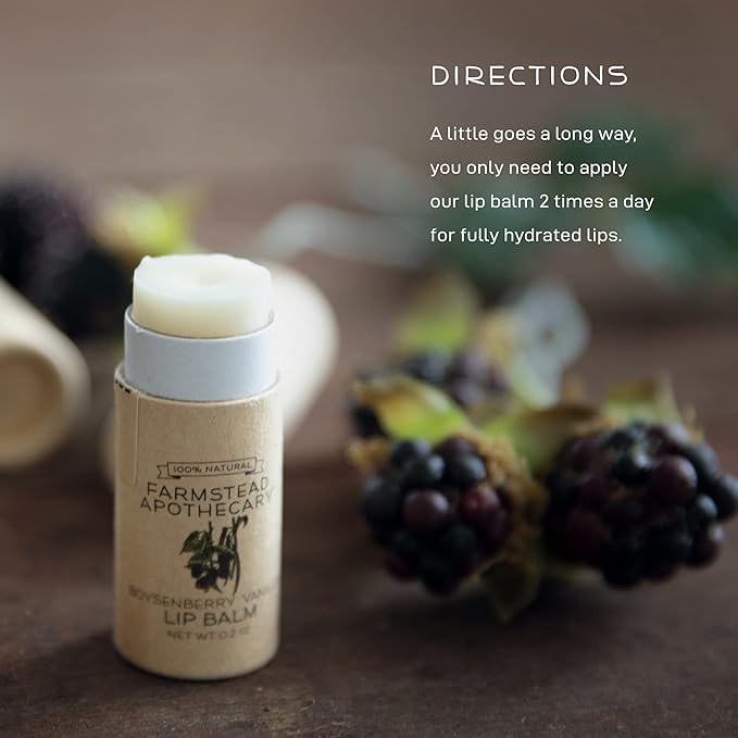 Farmstead Apothecary Lip Balm (Boysenberry Vanilla, 2 Pack)