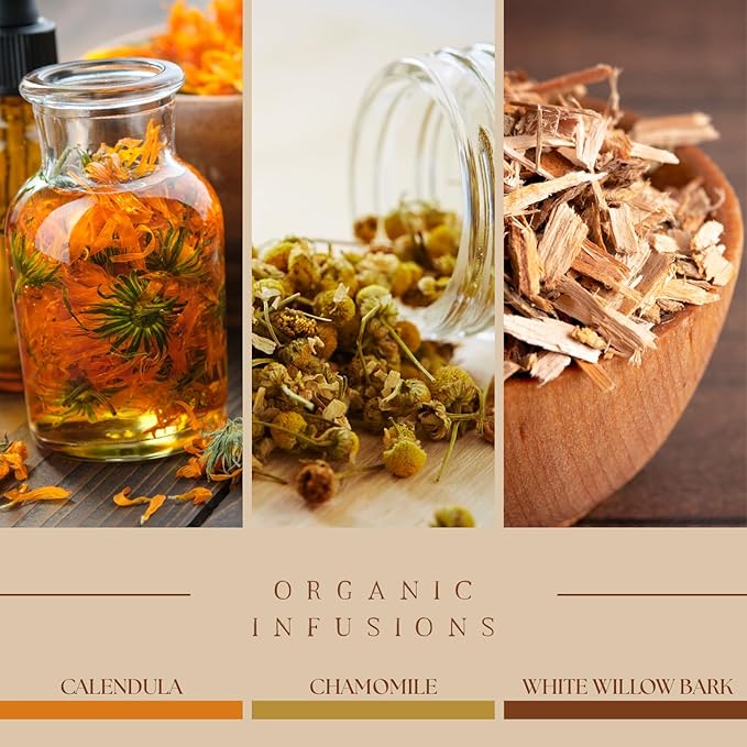 Facial Oil for Dry, Sensitive, Oily, Acne-prone/Mature skin–Organic Squalane oil Infused with Calendula & Chamomile & White Willow Bark–Hydrating, Gentle, Soothing, Refining, Radiant skin (REFINE)