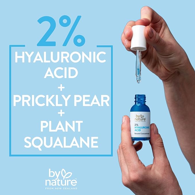 By Nature 2% Hyaluronic Acid Serum for Face & Neck – Deep Hydration Serum for Dry, Oily & Sensitive Skin – Lightweight Facial Serum, 1 fl oz