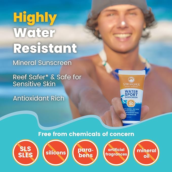 STREAM 2 SEA SPF 20 Tinted Sunscreen Biodegradable and Reef Safe, 1 Fl oz Travel Size Pack of 3, Paraben Free Non Greasy and Moisturizing Mineral Sunscreen For Face and Body Against UVA and UVB