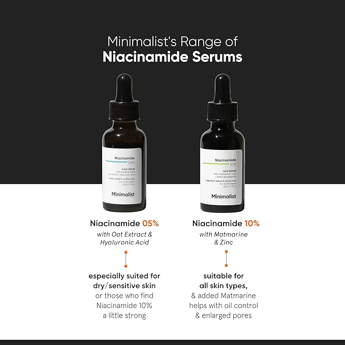Minimalist Niacinamide 10% + 1% Zinc Face Serum | Reduces Pores, Acne Marks & Oil | Reduces Blemishes for Even Skin Tone | For Women & Men | 1 Fl Oz / 30 ml