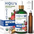 HIQILI 3.38 Fl Oz Organic Rosehip Seed Oil for Face, 100% Pure and Natural, Cold Pressed, Carrier Oil for Skin, Hair & Nails - Women & Men