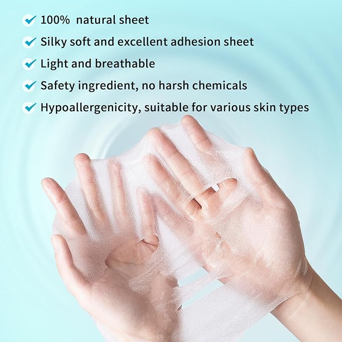 12 Pack Sheet Face Masks Skincare, Mothers Day Gifts, Collagen Face Mask Hyaluronic Acid Hydrating Face Sheet Masks, Vitamin C Face Masks for All Skin Types, Moisturizing, Brightening, Anti-Aging