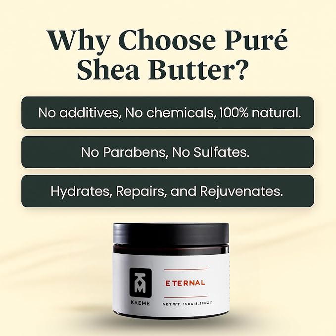 KAEME.com Eternal Whipped Shea Body Butter For Women & Men – Signature Berry Scented, Made With Raw Unrefined Organic Shea & Coconut Oil, Deep Moisturizer for Skin, Ghana Sourced(10.5oz/300g jar)