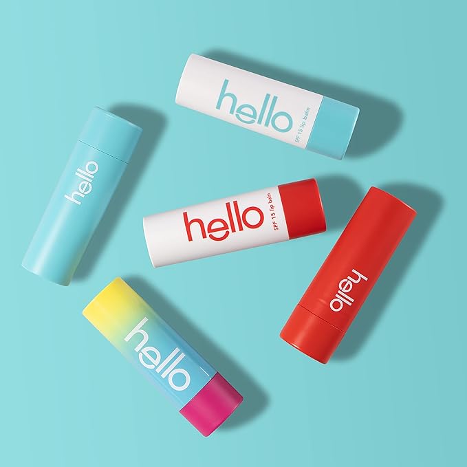 Hello Moisturizing Vegan Lip Balm, Strawberry, Beeswax Free, Petrolatum Free, and Parabens Free, 0.15 Ounce, 1 Pack