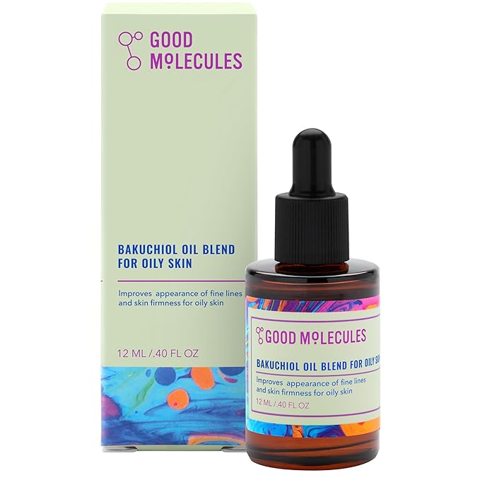 Good Molecules Bakuchiol Oil for Oily Skin - Ultra Hydrating Retinol Alternative Face Oil with Rosehip Oil - Anti-Aging Collagen Boosting Facial Oil - Lightweight Non-Comedogenic Vegan | 1 fl oz