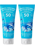 Reef Safe Sunscreen SPF 50, Travel Size Zinc Oxide Mineral Sunscreen, Natural Organic Centella Extract, Lightweight No White Cast, Non-Greasy, For Women & Men, Outdoor Beach Home Office Daily Use, 2PC