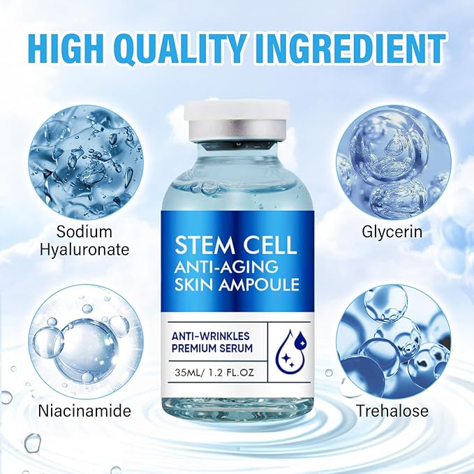 Stem Cell Anti-Aging Serum - Advanced Plant-Cell Extract Facial Serum - Firming and Hydrating Essence for a Youthful Glow, Supports Skin Barrier & Smooths the Appearance of Wrinkles