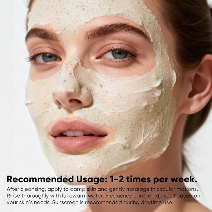 Coffee Facial Exfoliating Scrub, Face Exfoliator Scrub with AHA, BHA, Niacinamide, VC, Gentle Blackhead Remover & Body Smoothing Treatment for Face & Body, 4.23 fl.oz/120g