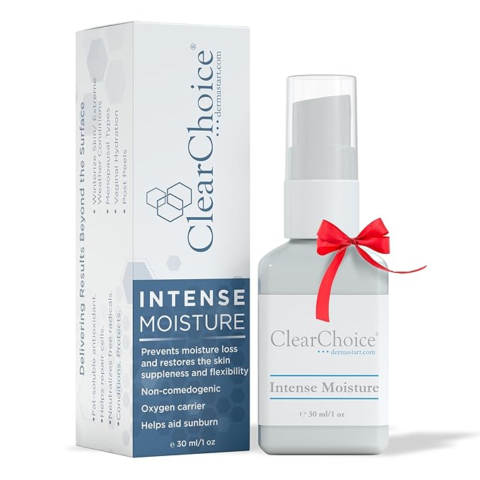 Clear Choice Moisture Facial Serum with 100% Pure Olive Squalane Oil – Hydrates, Protects, & Restores Dry/Dehydrated Skin – Anti-Aging, Non-Comedogenic, Lightweight Formula for All Skin Types – 30ml