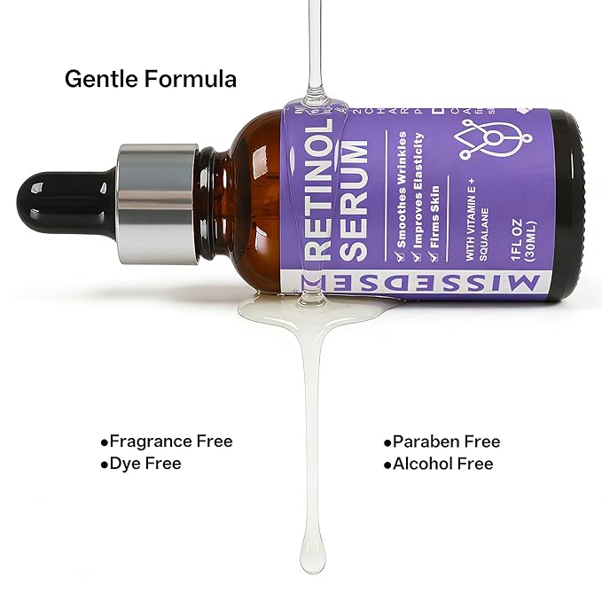 Retinol Serum for Face anti aging with Squalane Oil & Vitamin E Oil for Skin Care Night Repair Serum for Oily, Combination, Dry & Mature Skin for Daily Use 1Fl oz