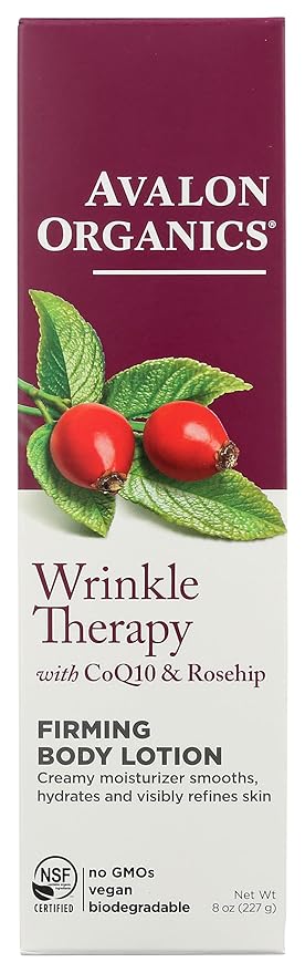 Avalon Organics Firming Body Lotion, Wrinkle Therapy with CoQ10 & Rosehip, 8 Oz