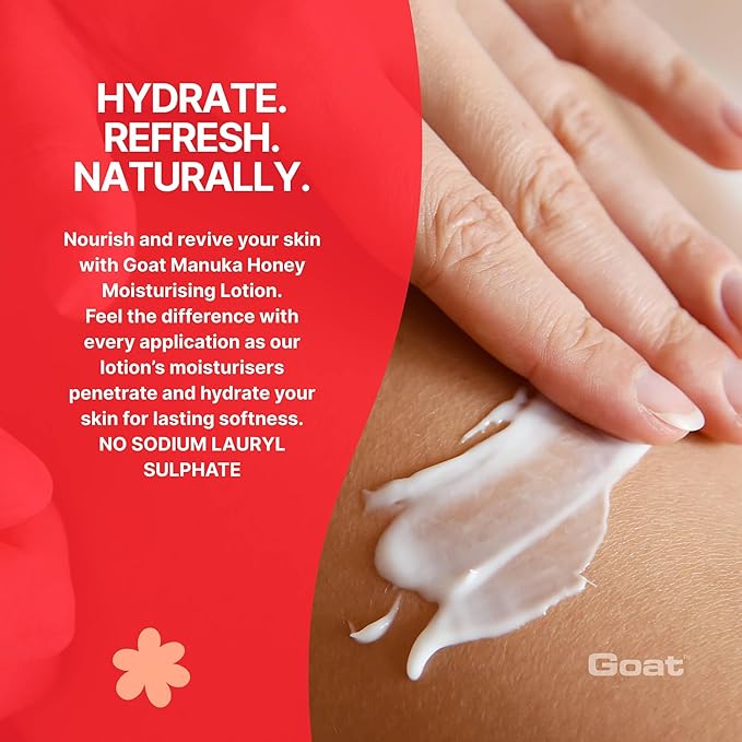 Goat Milk Lotion - Moisturizing - Non Greasy - 17 oz Enriched Milk, Suitable for Dry, Itchy or Sensitive Skin - Made in Australia - Manuka Honey