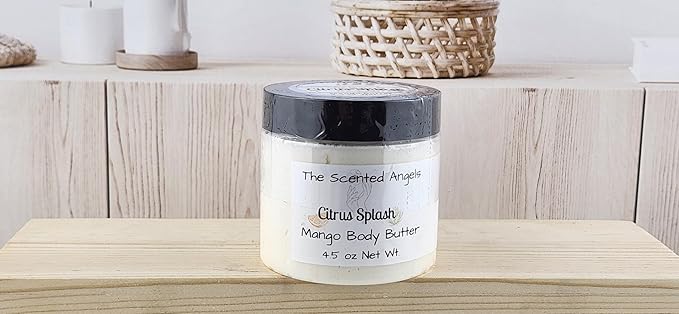 TSA Handmade Whipped Mango Citrus Splash Body Butter Cream, Luxury Body Lotion for Dry Skin, Daily Moisturizing Shea Butter, Sunflower Oil, Women, Men, Teens, 4.5 oz Jar (Citrus Splash, 4.5 oz)