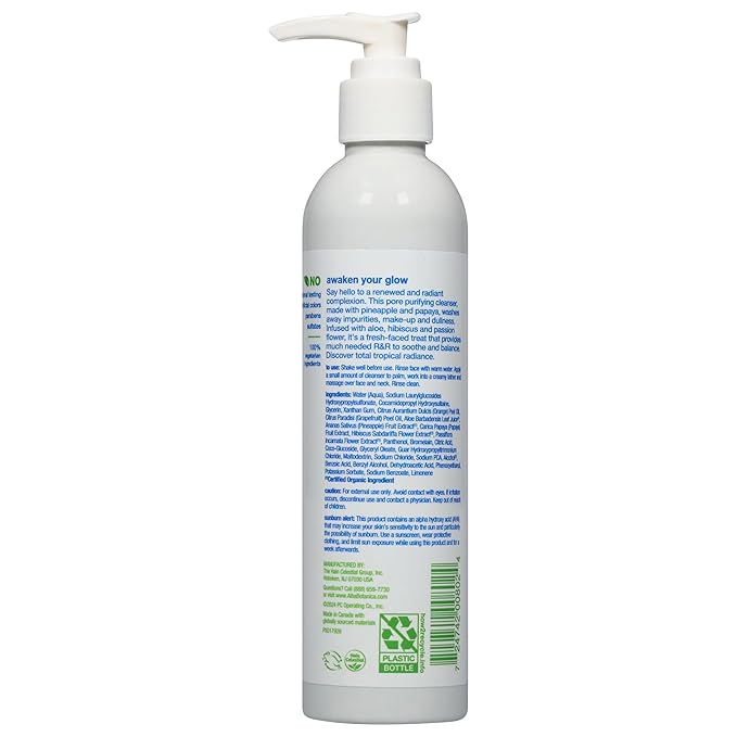 Alba Botanica Exfoliating Facial Cleanser, with Pineapple Enzyme and Aloe Vera, 8 Oz (Packaging May Vary)