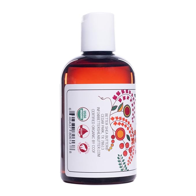 Better Shea Butter Organic Jojoba Oil | 100% Pure, Cold Pressed | Moisturize Face, Body & Hair Oil | Natural Massage Oil | 4 oz