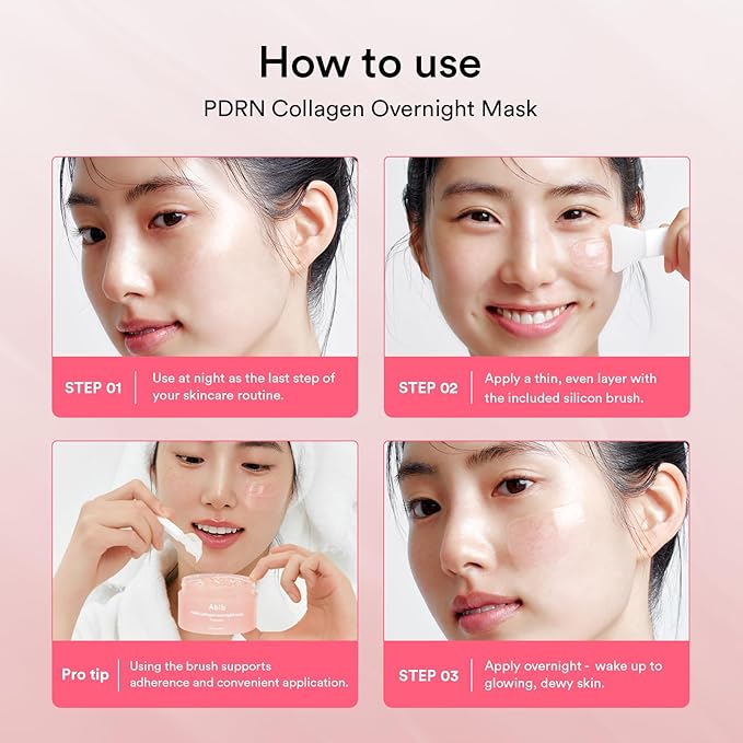 Abib Pink Me Up Pdrn 3 Step Glow Kit | Overnight Firming Jelly Mask, PDRN Retinal Eye patches, PDRN Lip Mask | Korean Skincare Set for Glass Skin, Gifts for Women