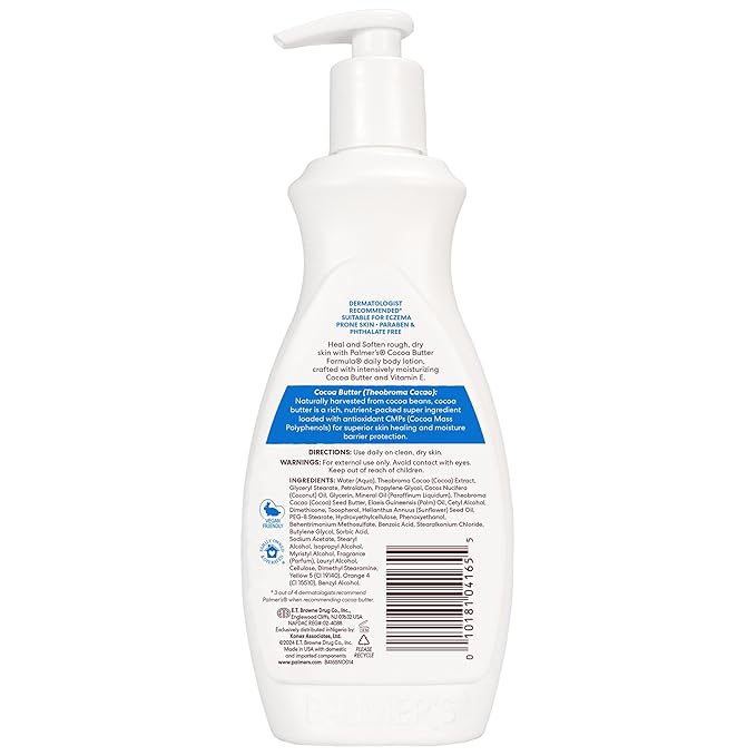Palmer's Cocoa Butter Formula Daily Skin Therapy Cocoa Butter Body Lotion for Dry Skin, Hand & Body Moisturizer, Pump Bottle, 13.5 Oz (Pack of 1)