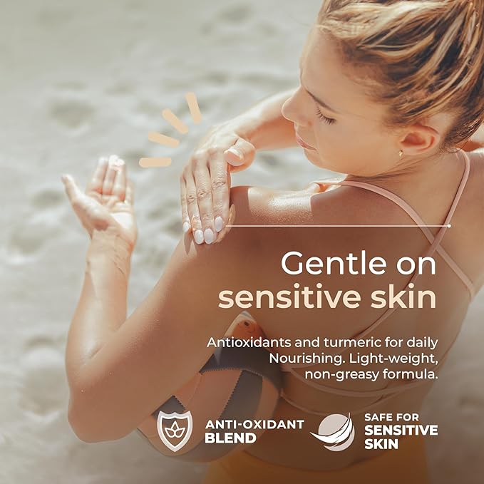 Happy Ocean Tinted Mineral Sunscreen SPF 45 – Reef Safe Zinc Oxide Face Sunscreen with Natural Tint, Water Resistant, Travel Size 2.5 oz