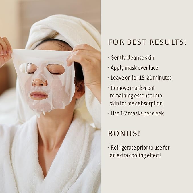 NATURE WELL Single Use Face Mask Sheet Skincare Treatment Multipack For All Skin Types, Includes Hyaluronic Acid, Rose, Retinol, Coconut, & Vitamin C (Pack of 10)