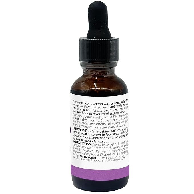 ArtNaturals Retinol Serum for Face - with Vitamin C, 2.5% Retinol Oil & Hyaluronic-Acid - Skin Clearing - Anti-Aging, Anti-Wrinkle Eye Serum - Skin Repair, Night Therapy (1 Fl Oz / 30ml) (ANGA-0127)