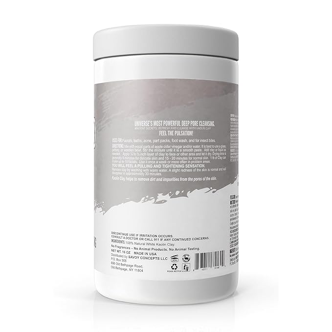 Mayan Magic Mud Powerful Deep Pore Cleansing White Kaolin Clay - Natural Face Mask Peel For Men And Women - USA Made Full Facial Skin Care - Spa Level Beauty Products That Cleanse Skin - 16 Oz
