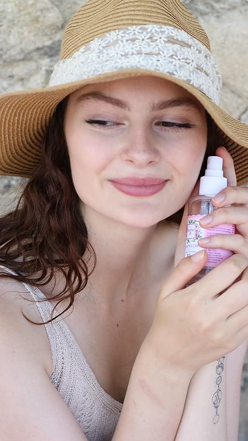 Rosense Glass Bottle Rosewater Hydrating Facial Toner/Rose Water Face Mist 3.4 Oz