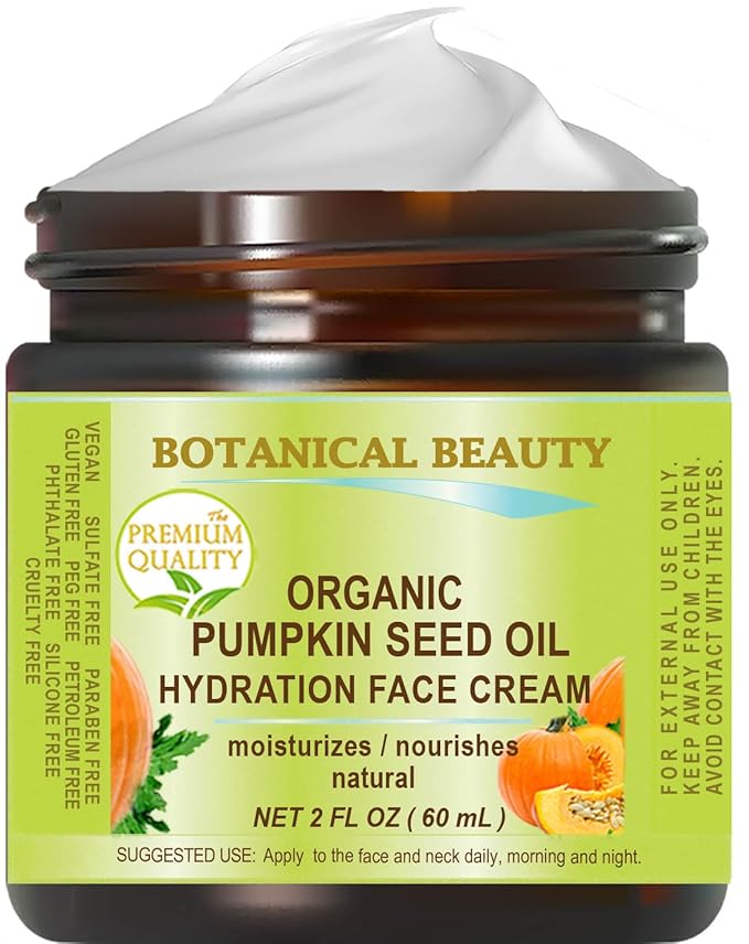 Botanical Beauty PUMPKIN SEED OIL Hydration Face Cream for NORMAL, DRY, SENSITIVE SKIN 2 Fl. oz - 60 ml Hydrating, Moisturizing, Nourishing, Smoothening, Softening