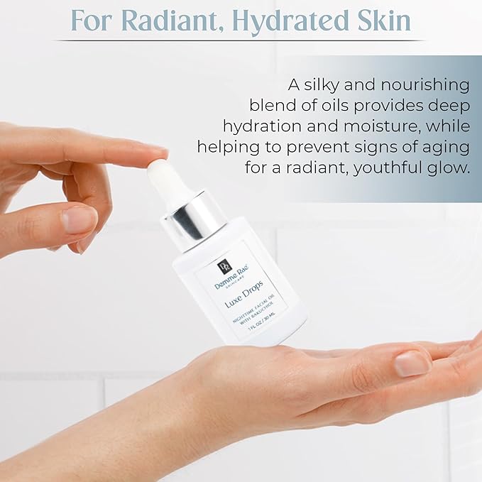 Luxe Drops Nighttime Facial Oil Moisturizer, Anti Aging Skin Care for Mature Skin with Bakuchiol Retinol Alternative, Lightweight, Silky Face Oil for Women Anti Aging