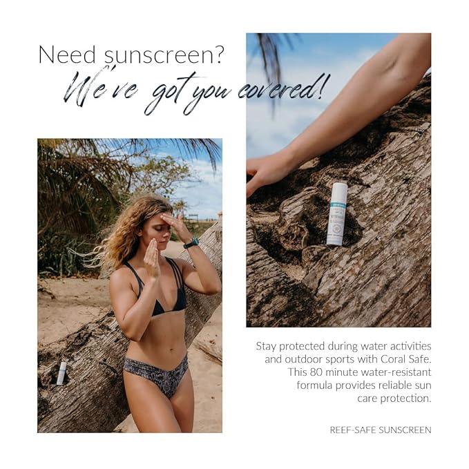 Reef Safe Sunscreen SPF 50 Mineral Face Stick - Travel Size, Biodegradable, Hawaii & Mexico Approved, Zinc Oxide, Oxybenzone & Octinoxate Free, 80 Min Water Resistant, TSA Approved by Coral Safe