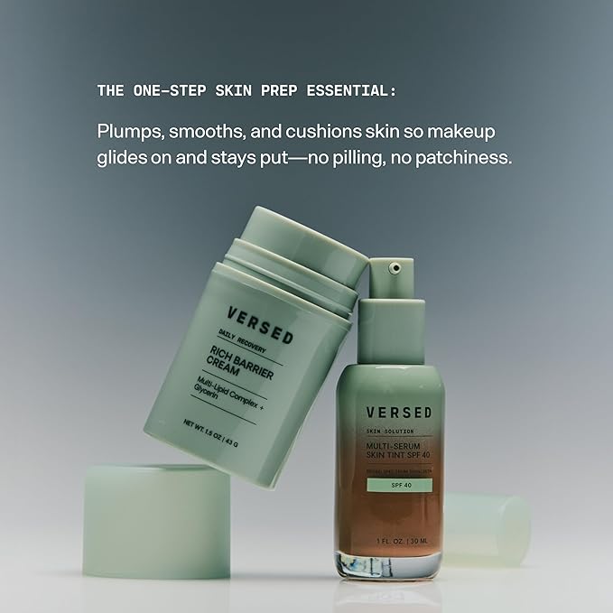 Versed Daily Recovery Rich Barrier Cream - Moisturizer Face Cream for Dry, Sensitive and Easily Irritated Skin - Facial Moisturizer with Glycerin and Multi-Lipid Complex, 1.5oz