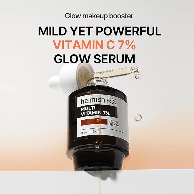 HEIMISH RX Multi Vitamin Glow Serum - Vitamin C Serum for face, Dark Spot & Hyperpigmentation Reduction, Anti Aging, Skin Brightening with Vitamin C 7%, Niacinamide 5% - 35 ml (1.18 fl. oz)
