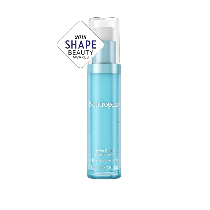 Neutrogena Hydro Boost Hydrating Hyaluronic Acid Serum, Oil-Free and Non-Comedogenic Face Serum Formula for Glowing Complexion, Oil-Free & Non-Comedogenic, 1 fl. oz