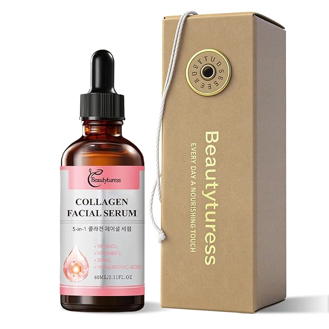 Collagen Facial Serum with Retinol,Vitamin C & Snail Mucin -2 fl.oz - Age-Defying & Balancing Essence - Deeply Hydrating & Enhancing Formula for Face and Neck - Daily Skin Care for a Supple Complexion