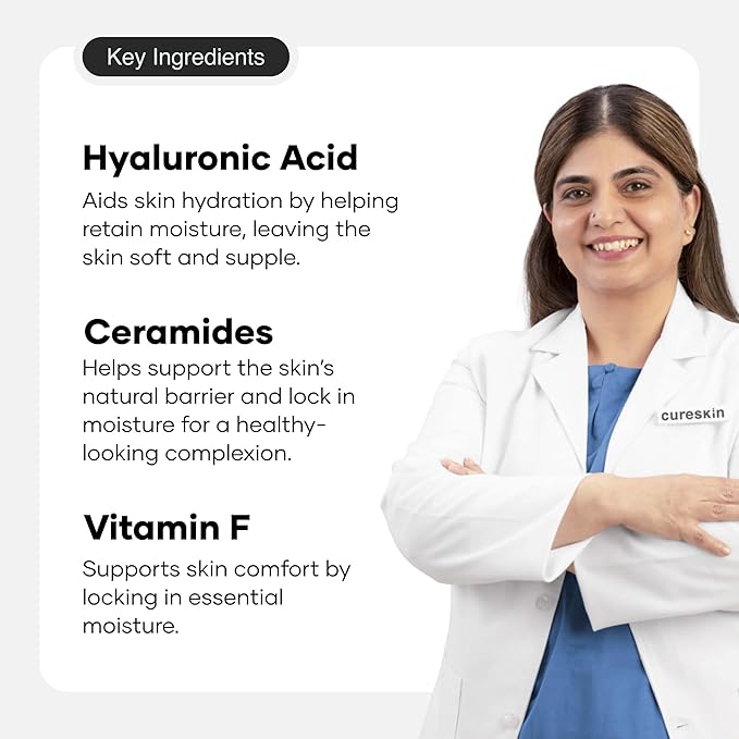 Cureskin Ceramide Moisturizer SPF 40 PA+++ Skin Barrier Repair Face Moisturizer for Men and Women | Hyaluronic Acid Moisturizer for Face | Anti Aging Cream for Women and Men, 1.76 Ounce (Pack of 1)