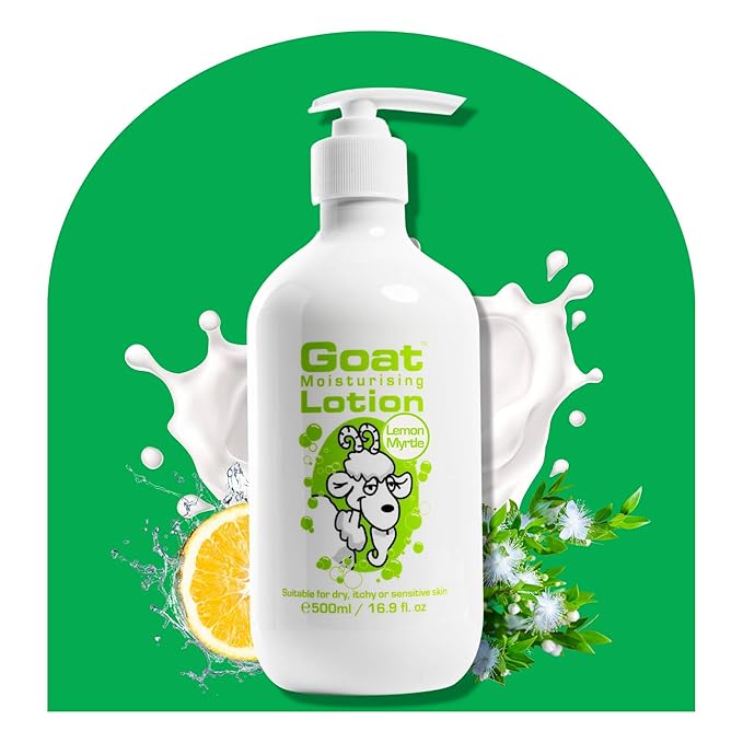 Goat Milk Lotion - Moisturizing - Non Greasy - 17 oz Enriched Milk, Suitable for Dry, Itchy or Sensitive Skin - Made in Australia - Lemon Myrtle